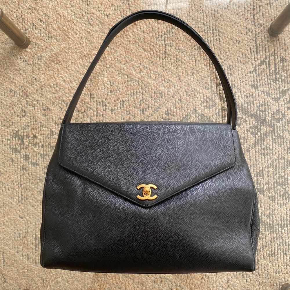 Vintage CHANEL CC Turn-Lock Top Flap Shoulder Bag